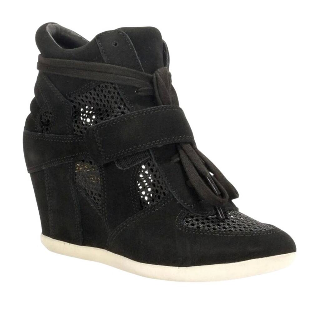 ASH Bowie Mesh Wedge Black Sneaker Shoes Size 36